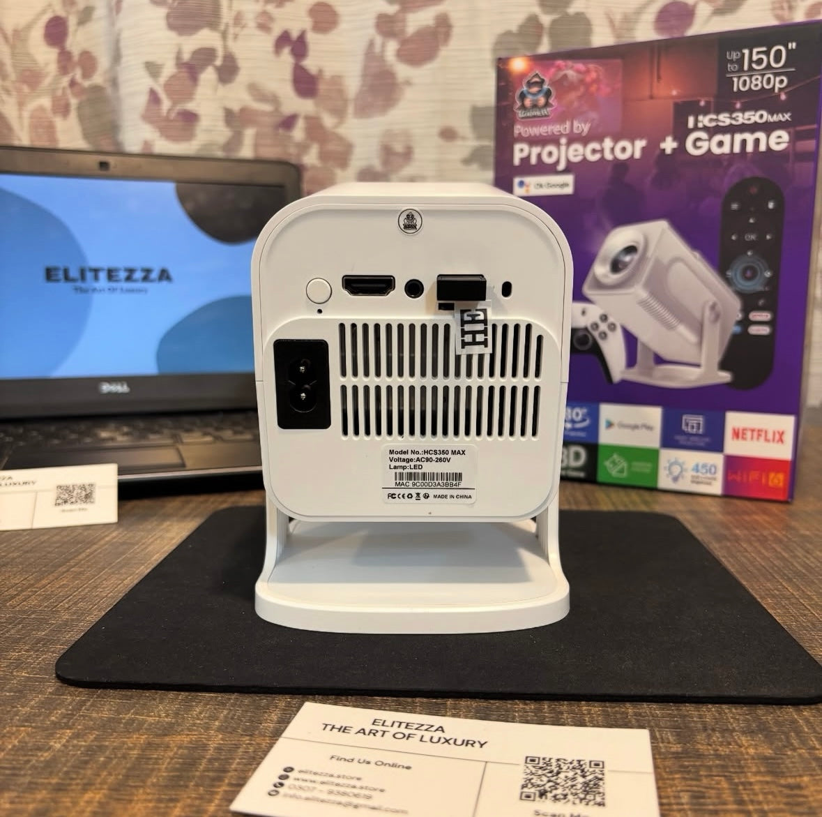 Elitezza Android Gaming Projector With 2 Wireless Controllers - Android 12