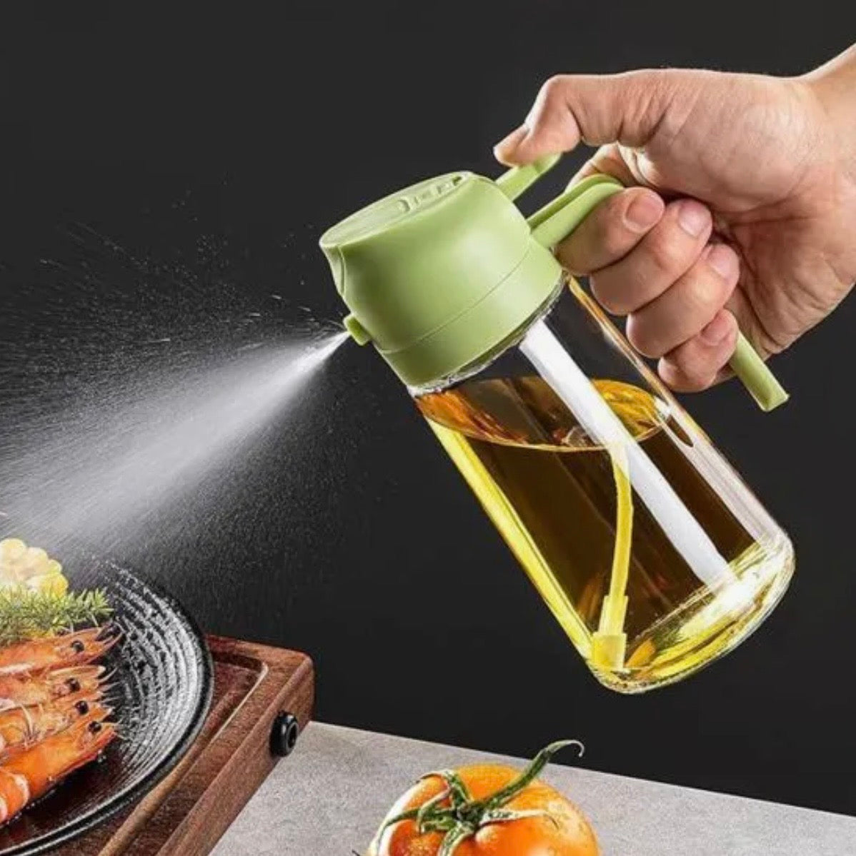 2 in 1 Oil Spray Bottle & Oil Dispenser - 500ml
