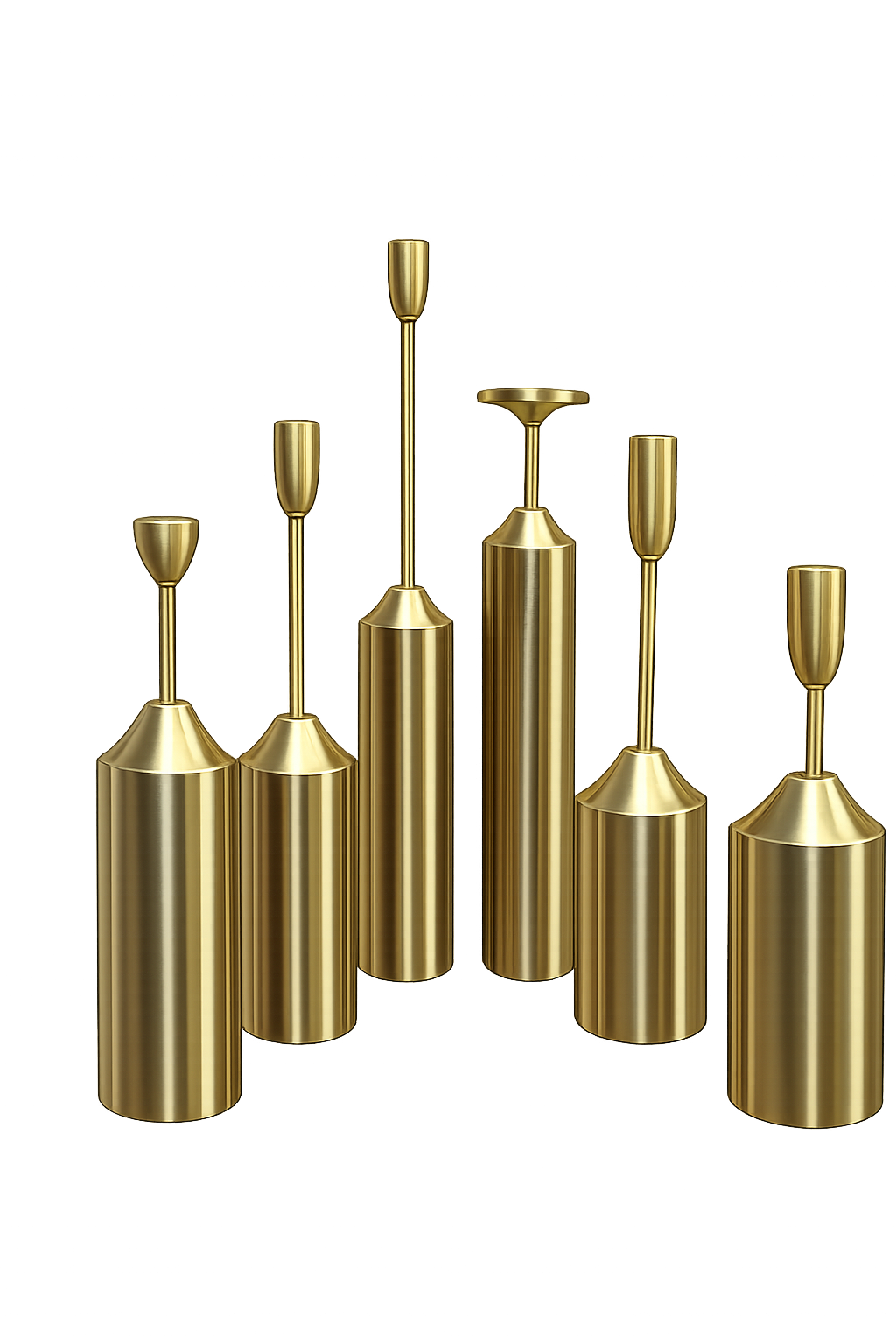 Luxury Gold Metal Candle Holder Set of 6