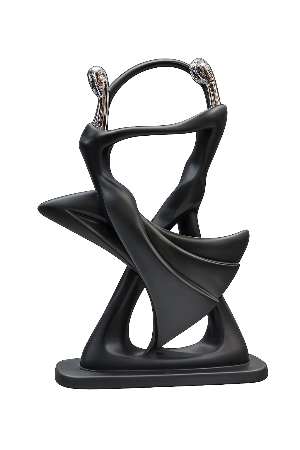 Modern Abstract Dancing Couple Sculpture