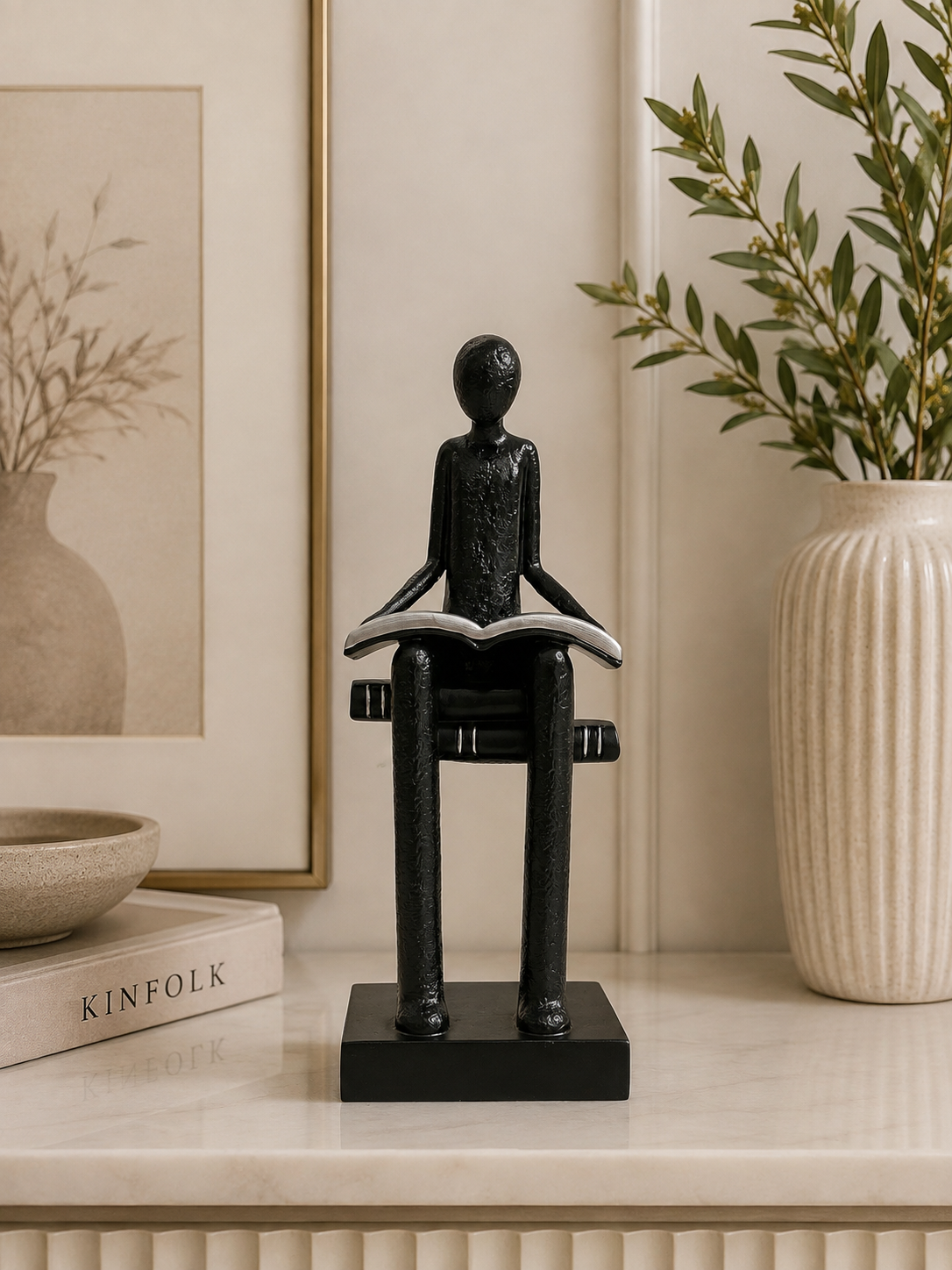 Modern Sitting Reader Sculpture