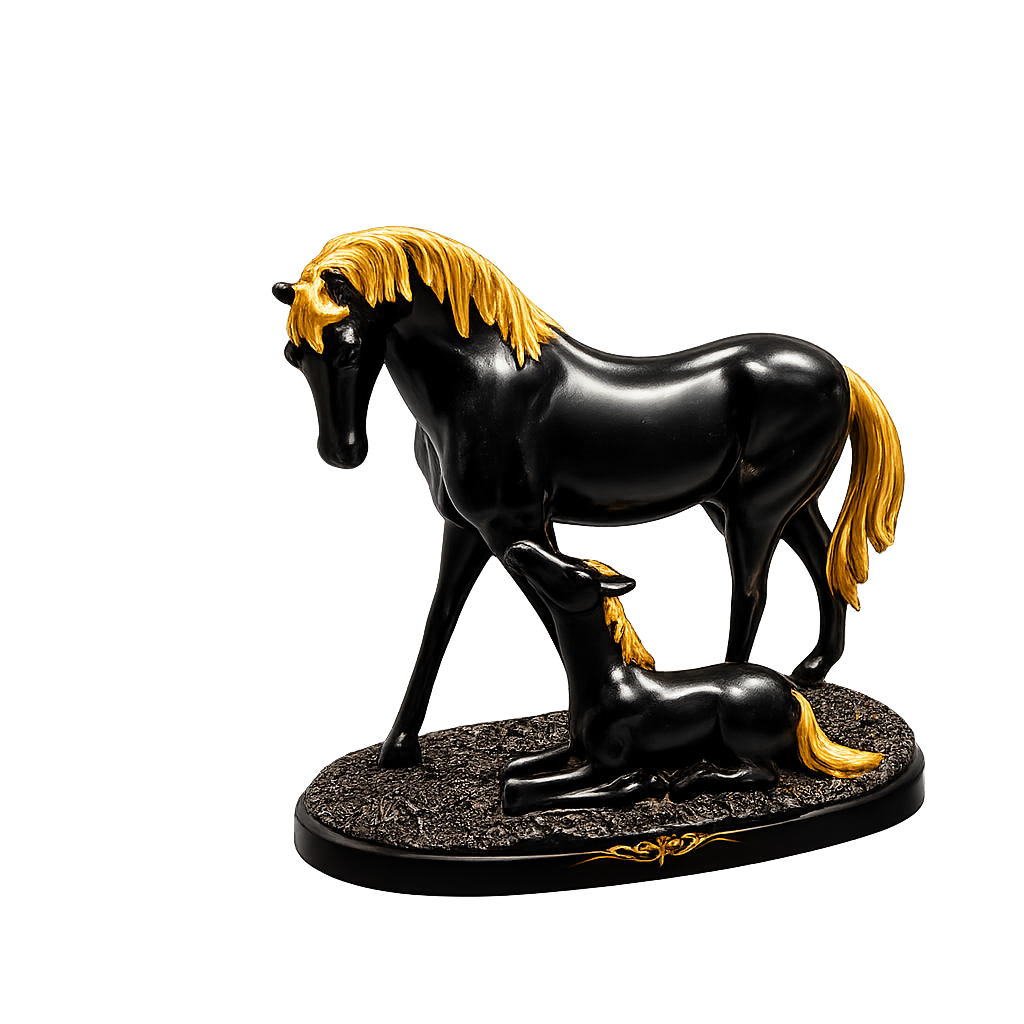Majestic Mare & Foal Horse Statue