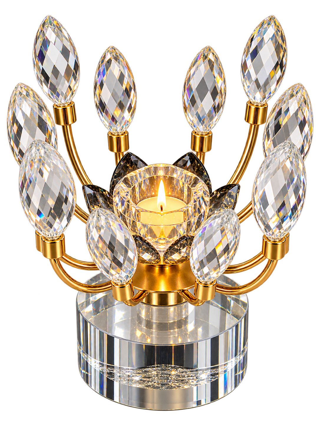 Luxury Gold Crystal Candle Holder