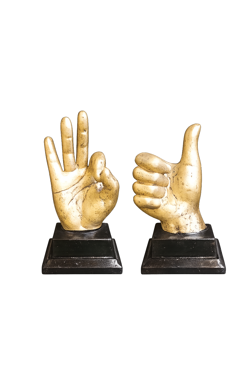 Modern Gold Hand Gesture Bookends Set of 2