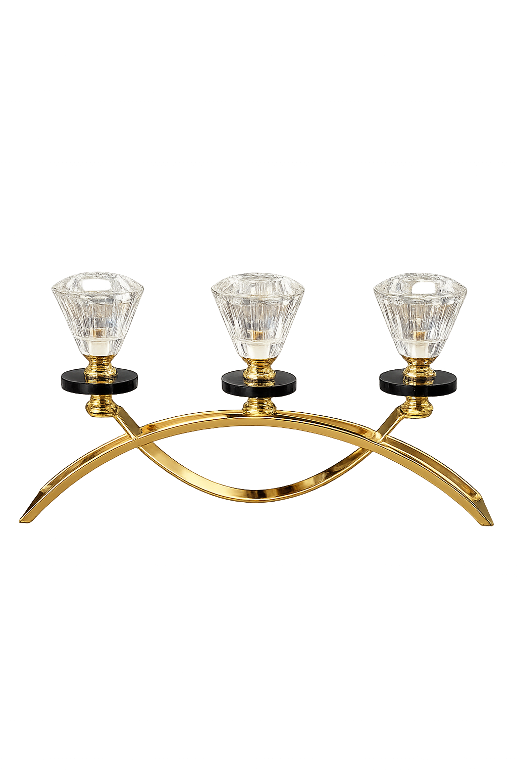 Luxury Gold 3-Light Crystal Candle Holder