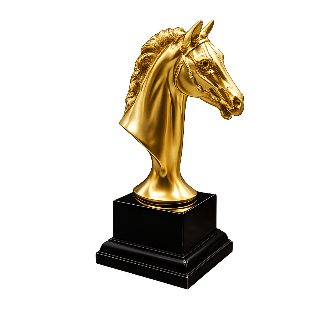 Aurum Glory Golden Horse Bust Statue