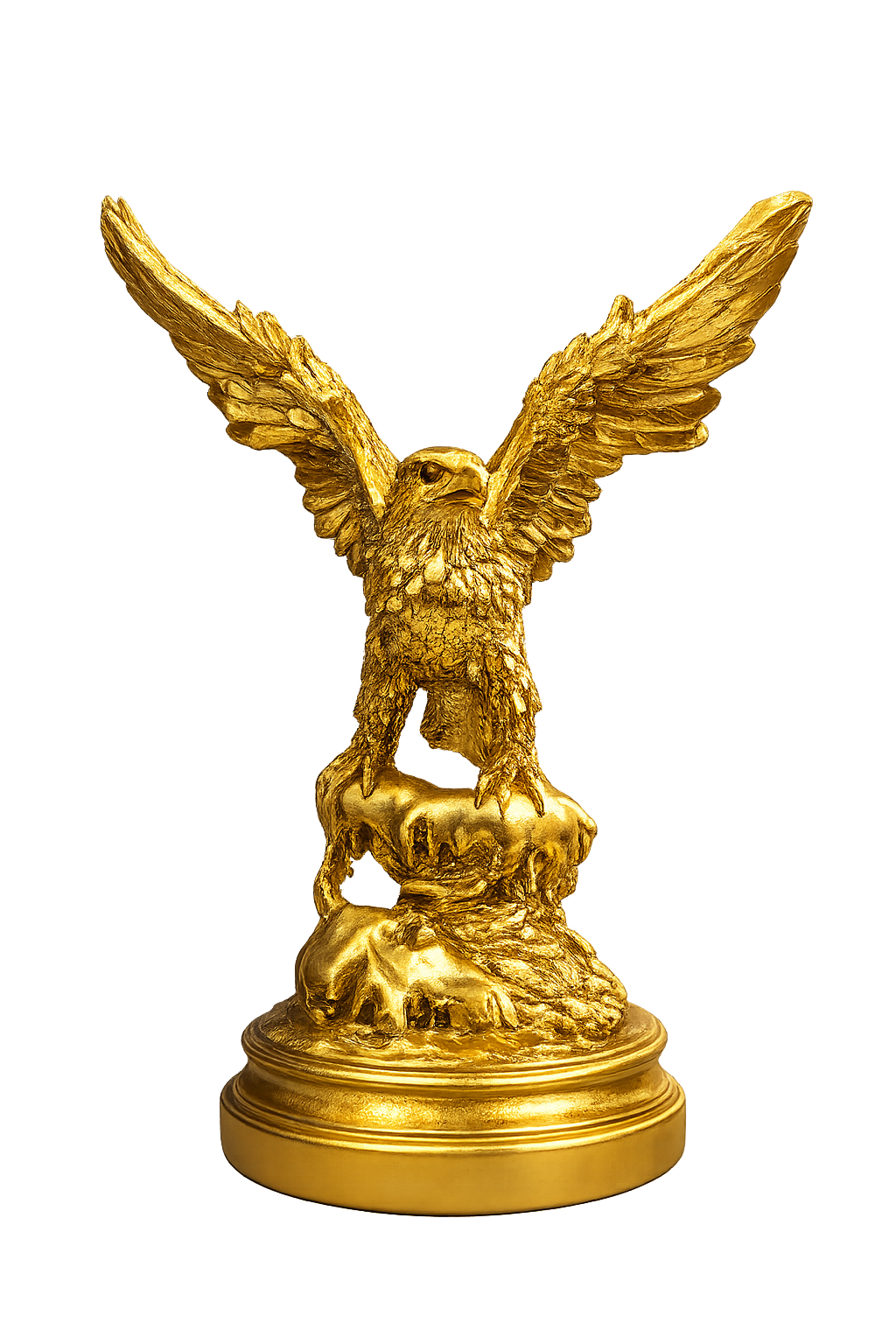 Luxury Golden Eagle Resin Sculpture with Spread Wings
