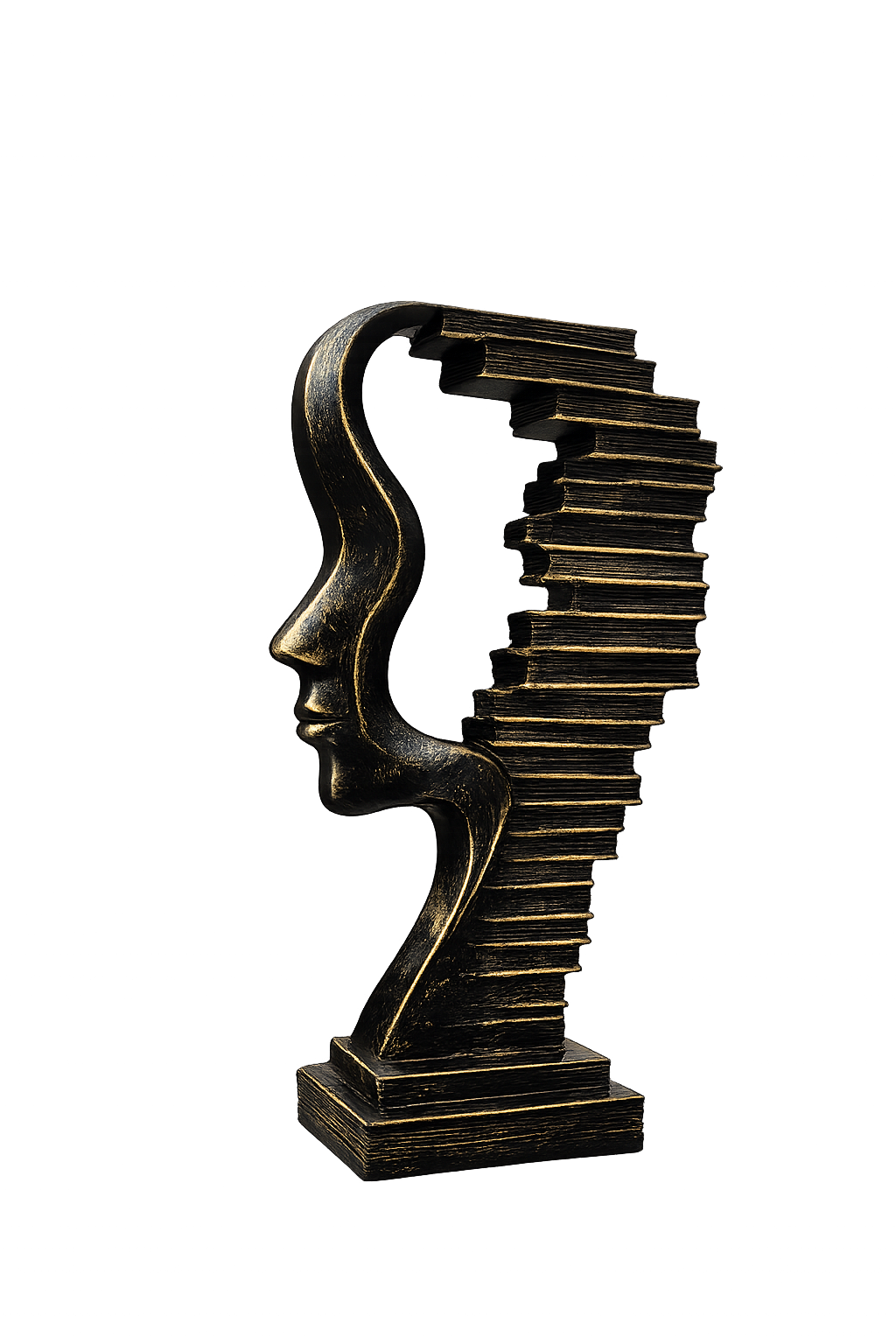 Abstract Face Books Sculpture