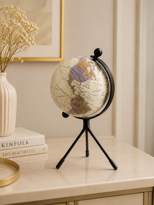 360° Rotating World Globe with Tripod Stand