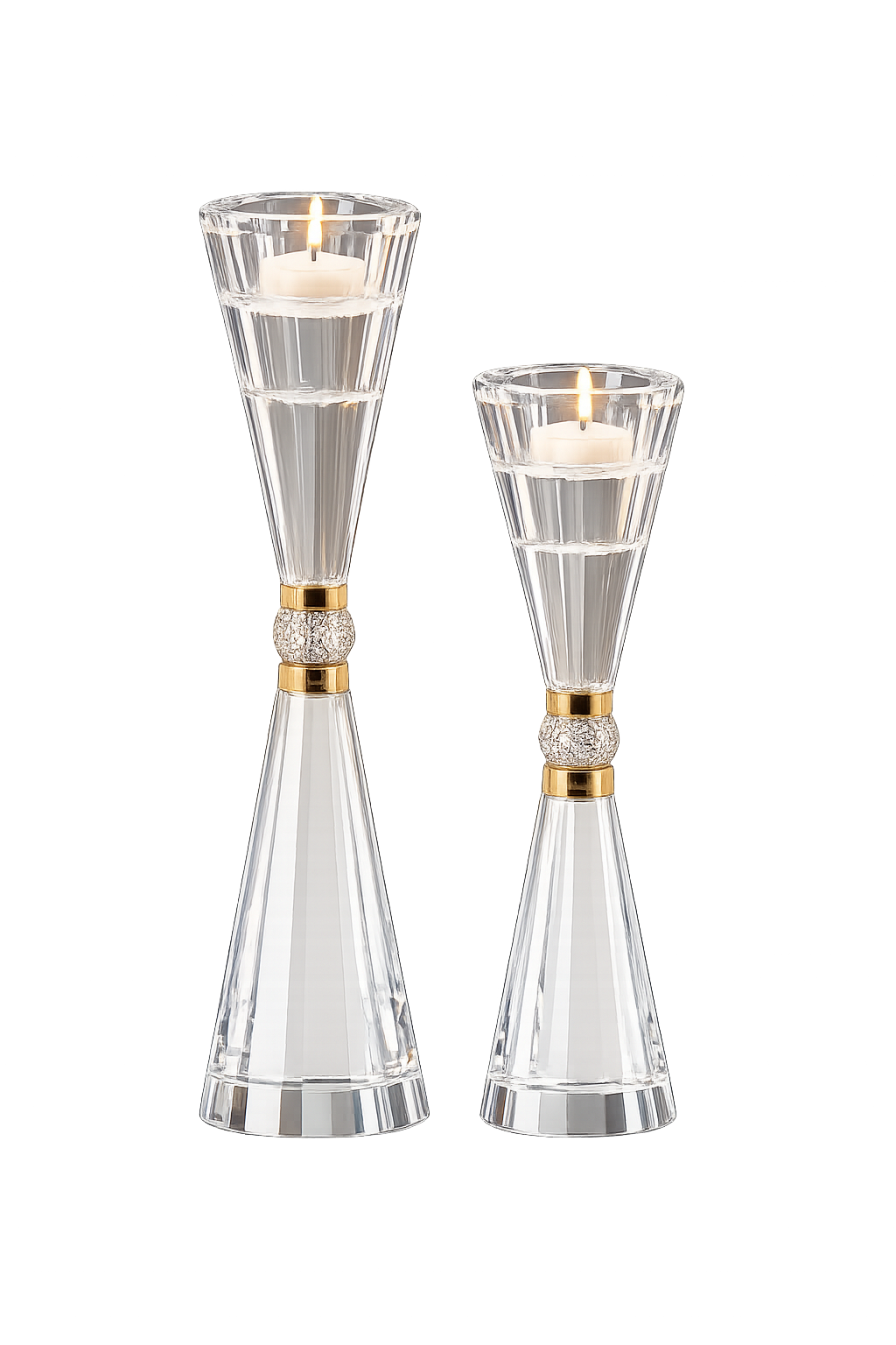 Luxury Crystal Glass Candle Holder Set of 2