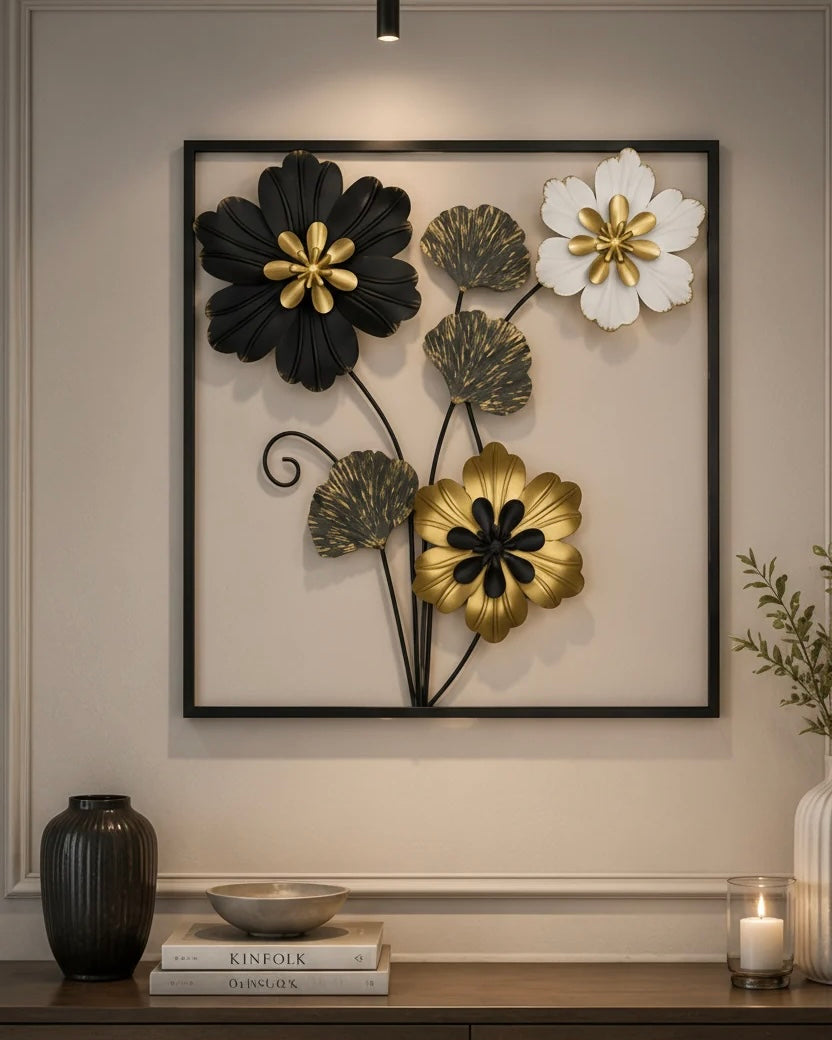 Elitezza Noir Bloom 3D Metal Wall Art