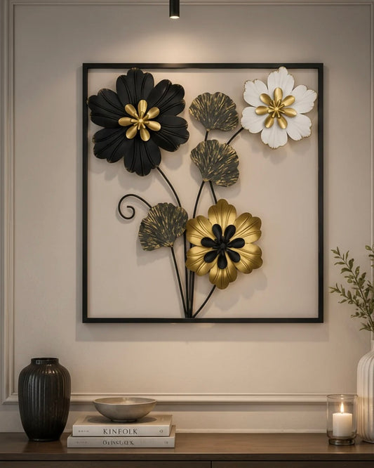 Elitezza Noir Bloom 3D Metal Wall Art