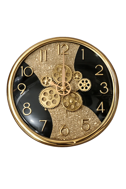 Elitezza Exposed Gear Gold Wall Clock – Silent Quartz