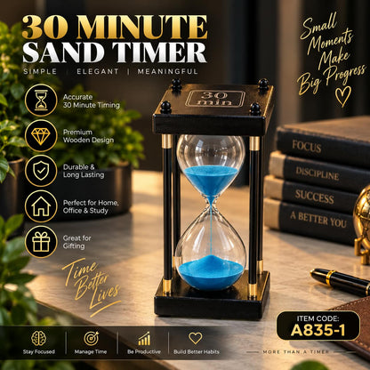 Vintage 30-Minute Glass Sand Timer