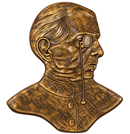 Elitezza Historical Jinnah Profile Wall Art – Textured Gold-Tone Sculptural Decor