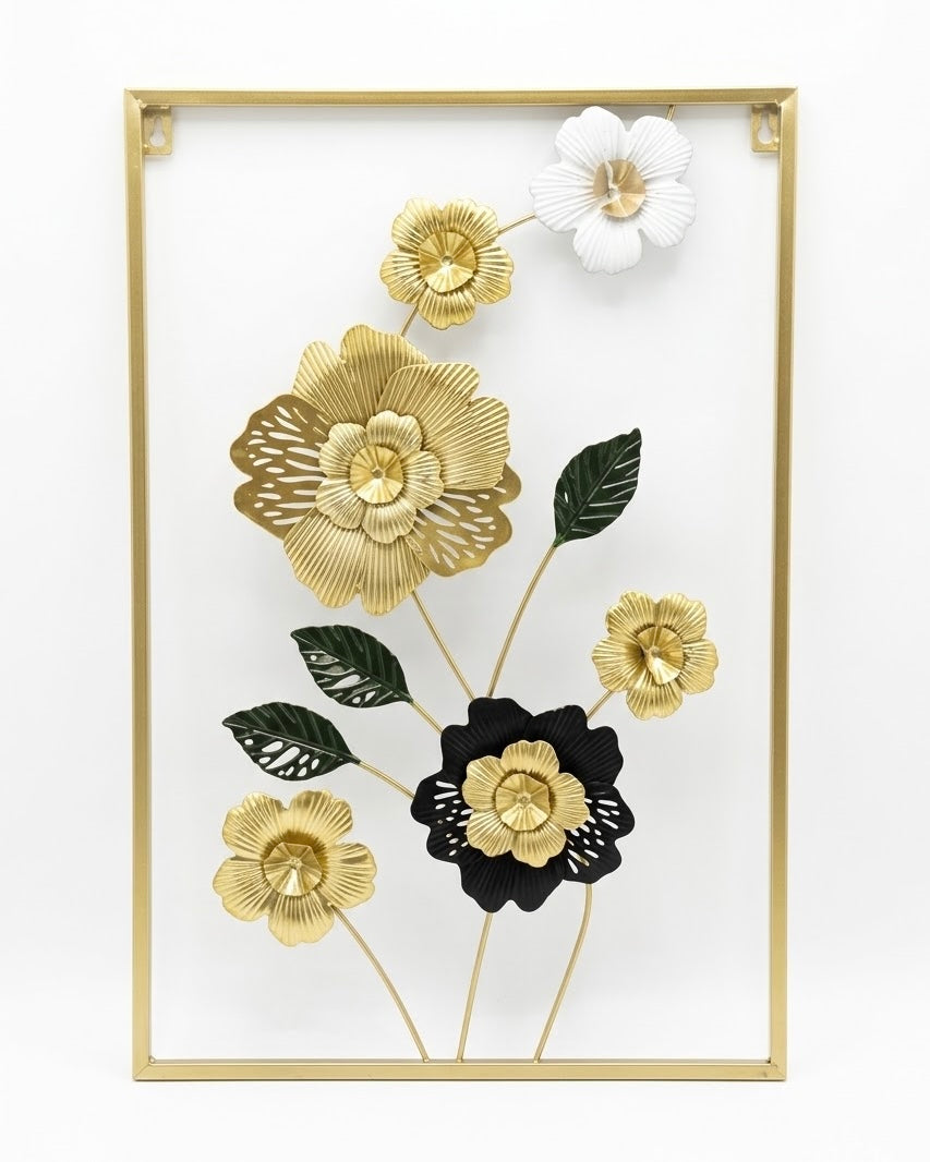 Elitezza 'Gilded Garden' Vertical Metal Wall Art