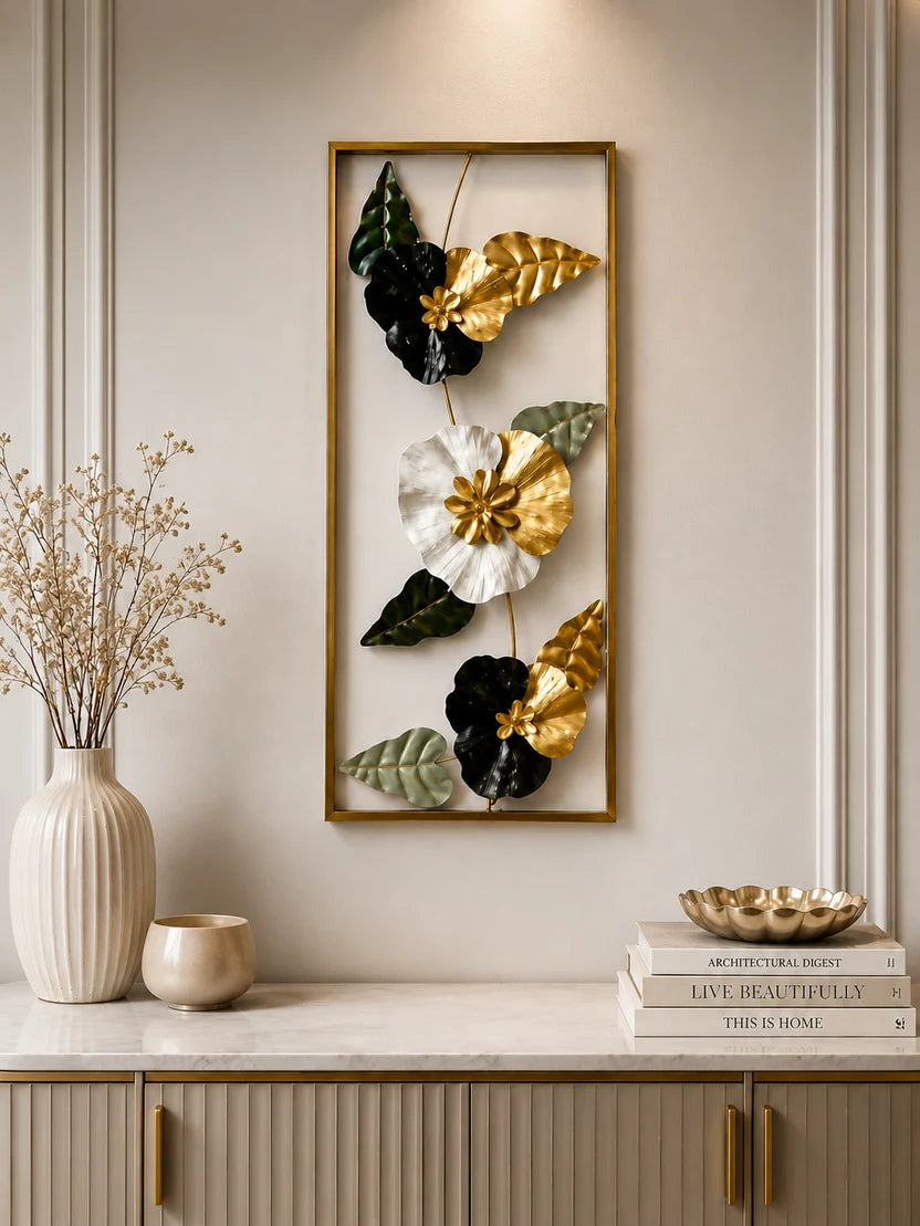 Elitezza Luxury Dual-Tone Flower Wall Sculpture