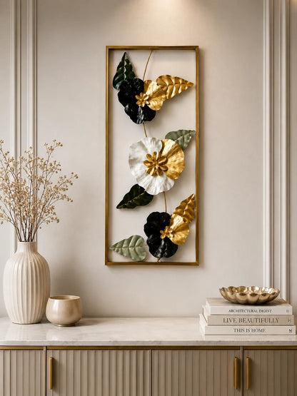 Elitezza Luxury Dual-Tone Flower Wall Sculpture