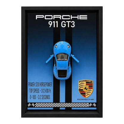 Luxury 3D Car Frame Wall Art With Mini Sports Car - Porsche 911 GT3
