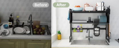 Elitezza Over the Sink Dish Drying Rack with Protective Cover