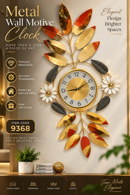 Elitezza Luxury Metal Wall Motive Clock