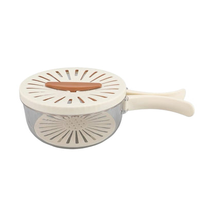 3 in 1 Fruit Washing Bowl With Foldable Handle And Lid