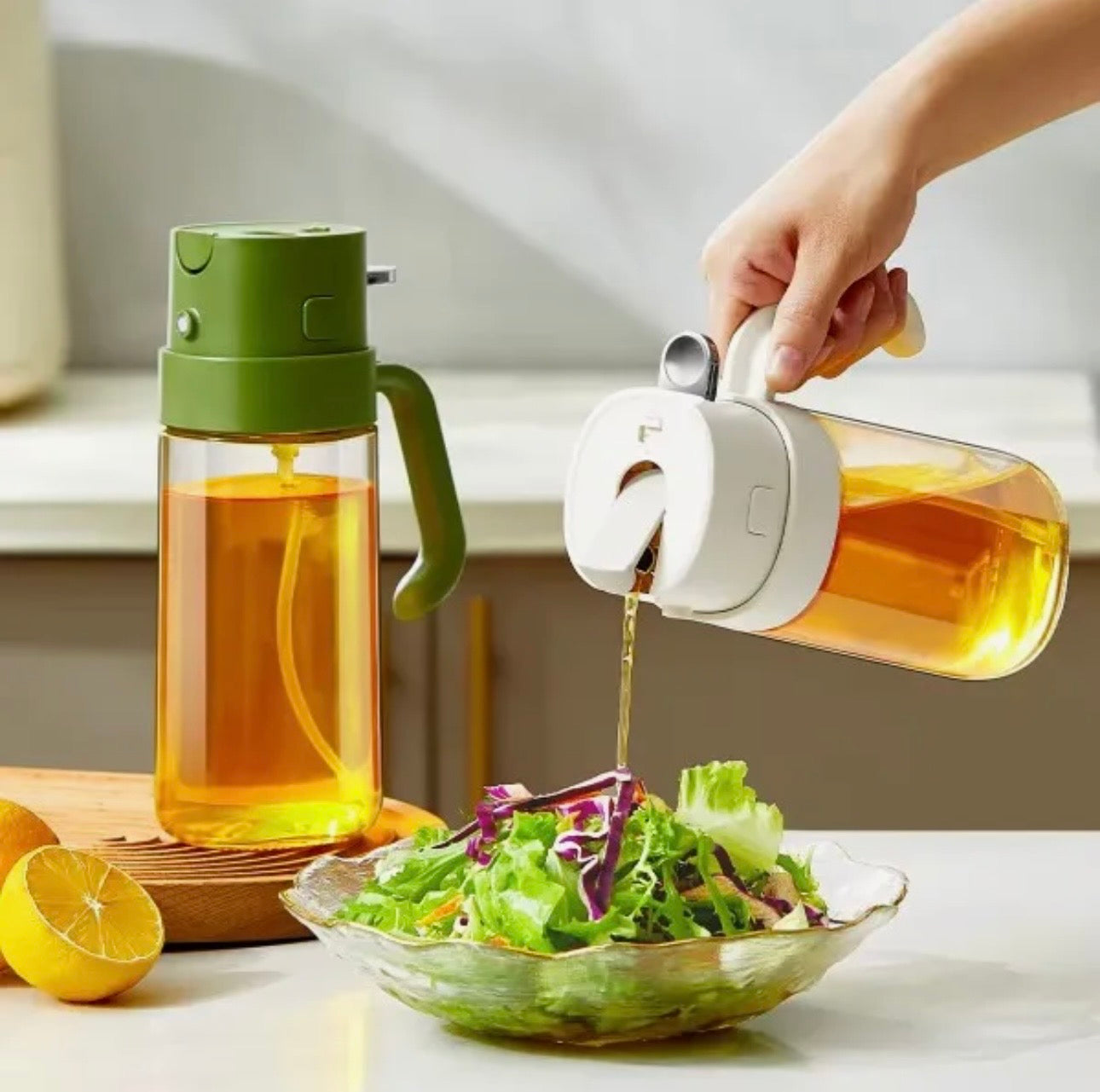 2 in 1 Oil Spray Bottle & Oil Dispenser - 500ml