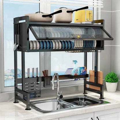 Elitezza Over the Sink Dish Drying Rack with Protective Cover