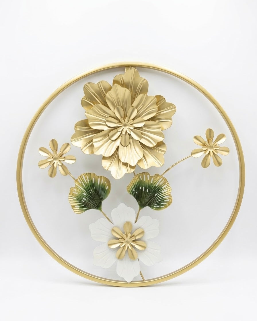 Elitezza 'Golden Halo' Circular Metal Floral Decor