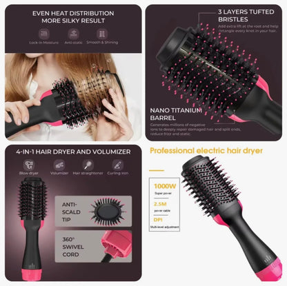 Elitezza 3-in-1 Hair Styler Brush – Hair Dryer - Straightener - Curler & Volumizer