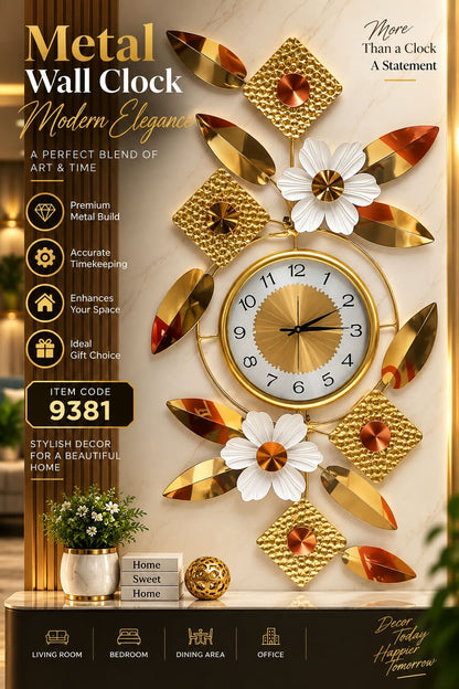 Elitezza Luxury Metal Wall Motive Clock