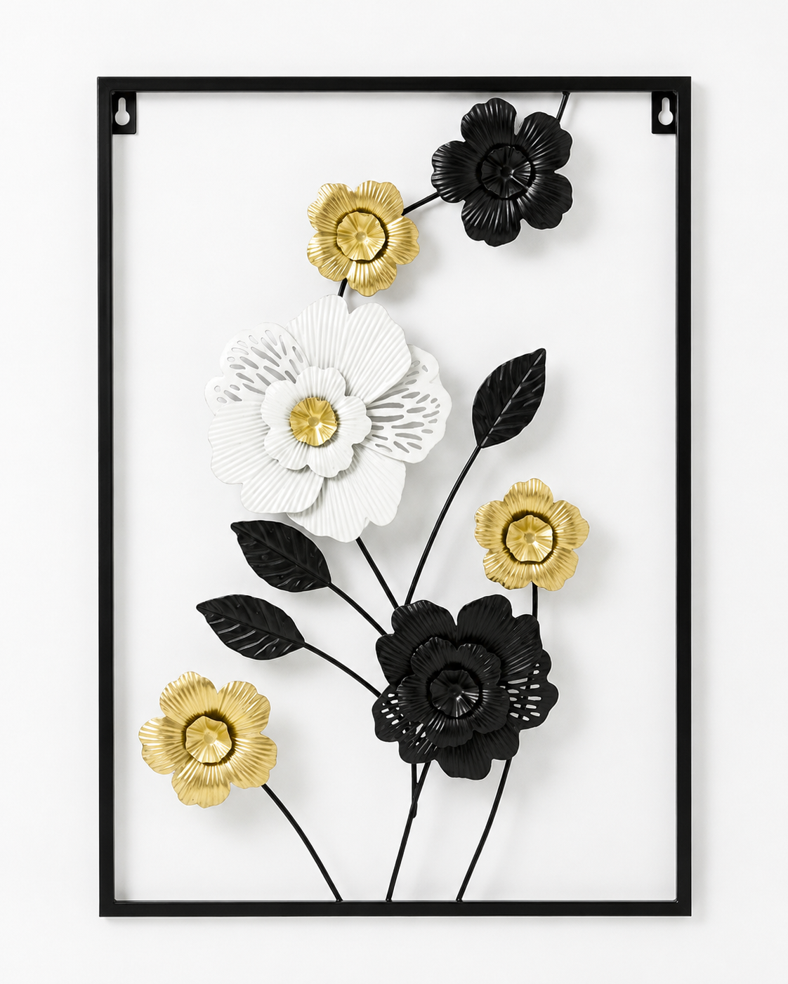 Elitezza 'Midnight Bloom' 3D Metal Floral Wall Art