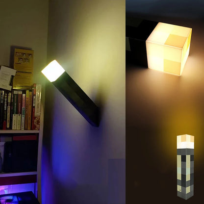 Minecraft Pixelated Torch Night Light - RGB