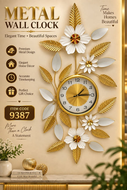 Elitezza Luxury Metal Wall Motive Clock