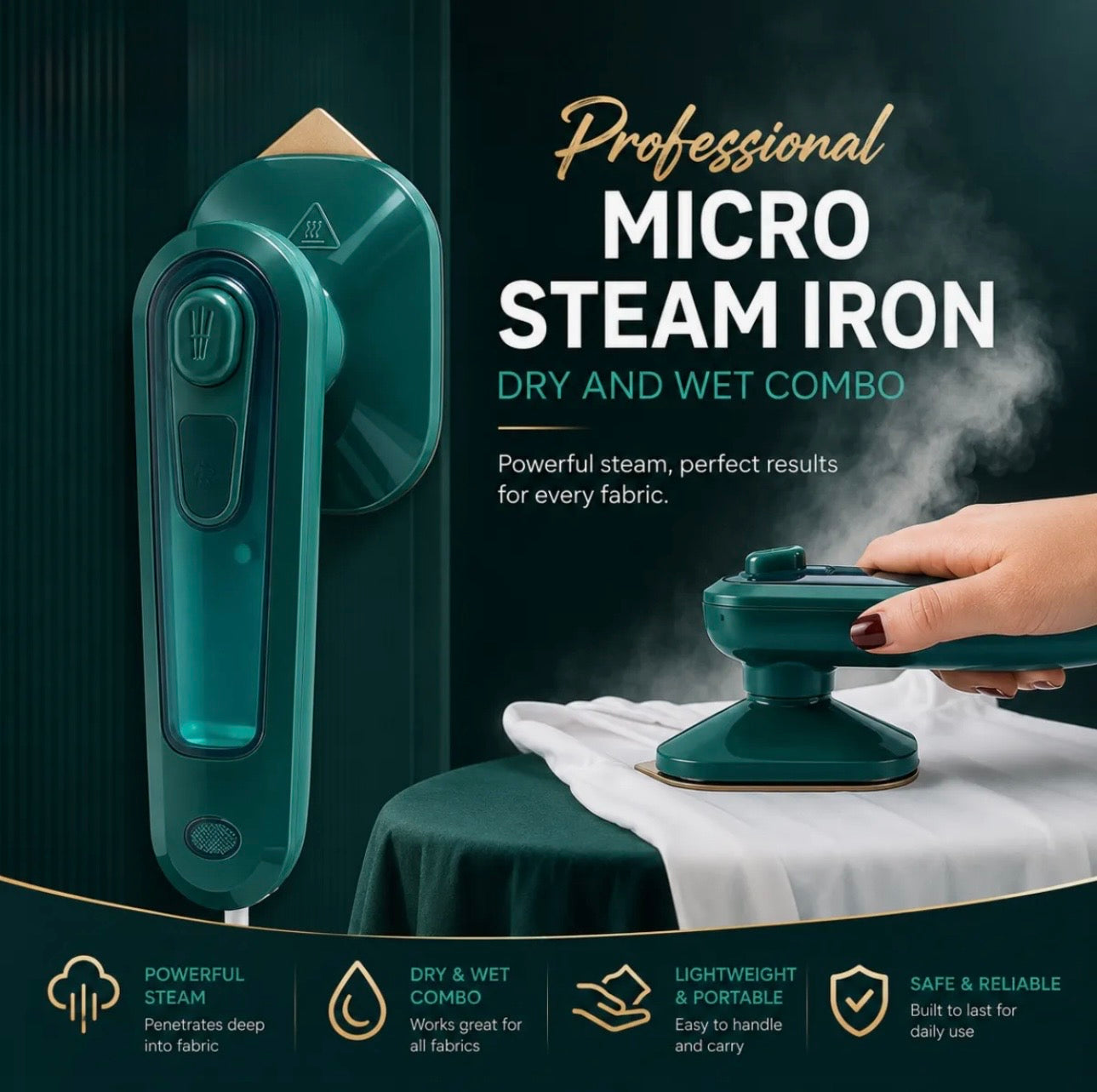 Elitezza™ Mini Steam Iron Pro | Portable Foldable Garment Steamer & Travel Iron