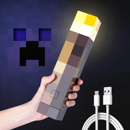 Minecraft Pixelated Torch Night Light - RGB