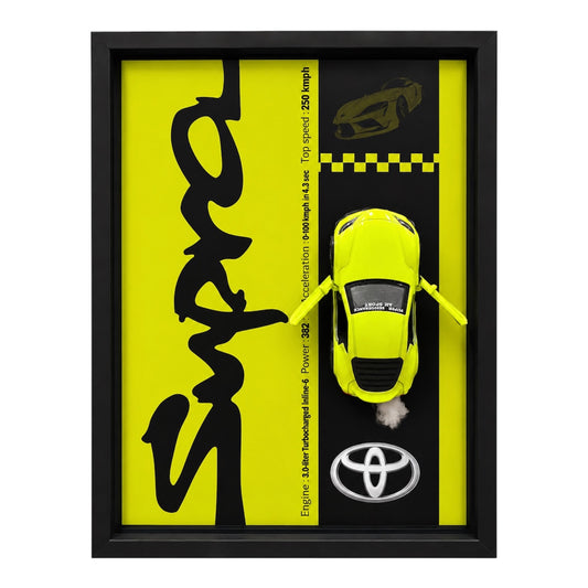 Luxury 3D Car Frame Wall Art With Mini Sports Car - Supra