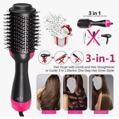 Elitezza 3-in-1 Hair Styler Brush – Hair Dryer - Straightener - Curler & Volumizer