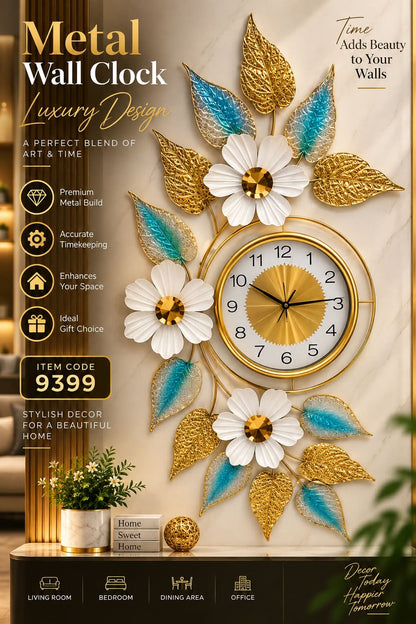 Elitezza Luxury Metal Wall Motive Clock