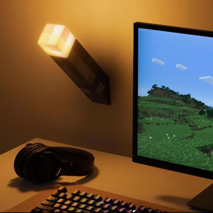 Minecraft Pixelated Torch Night Light - RGB
