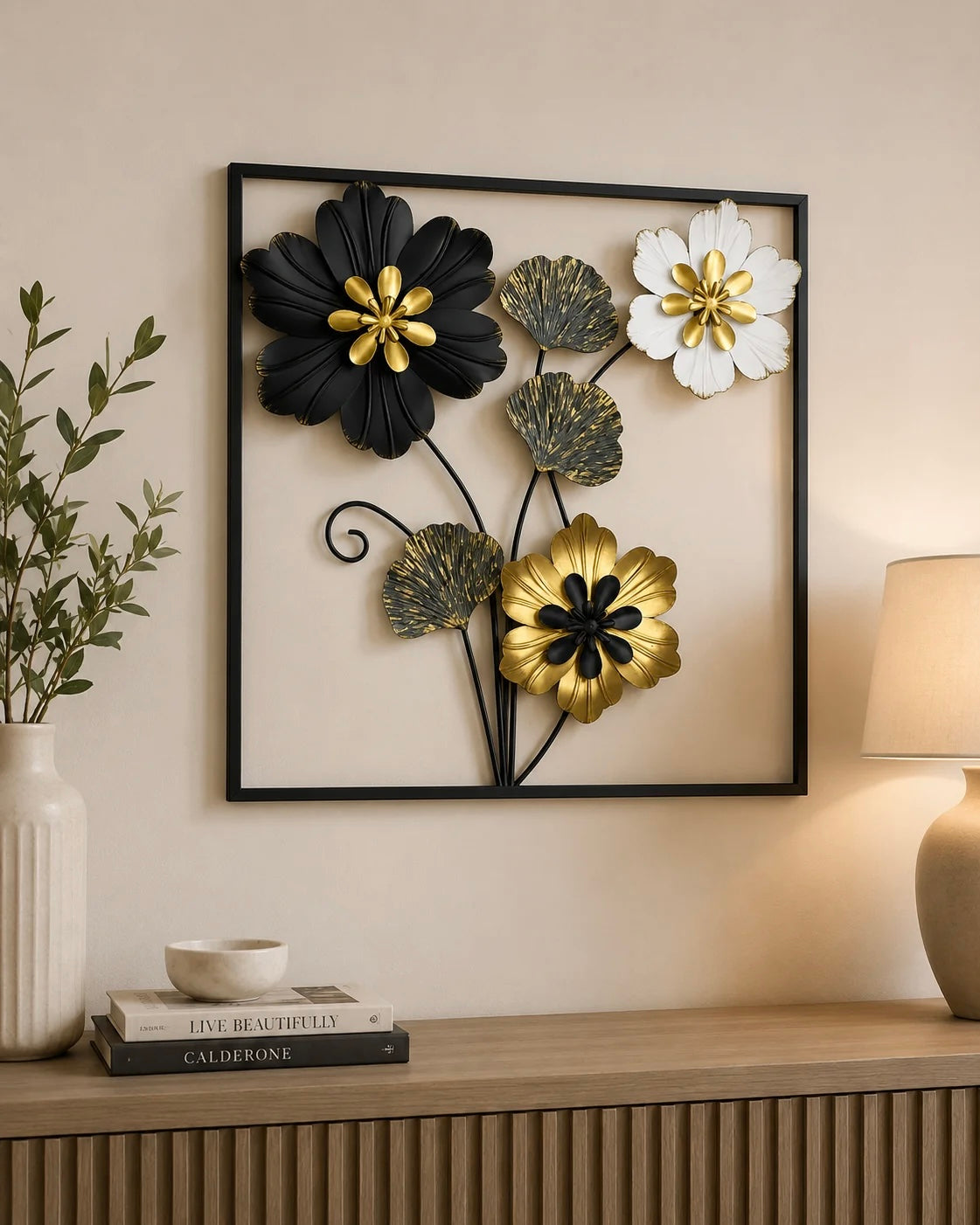 Elitezza Noir Bloom 3D Metal Wall Art