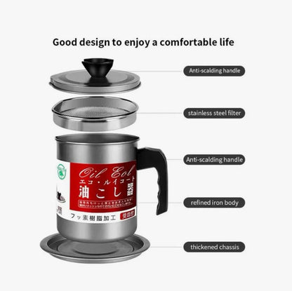 Oil Filter Pot / Oil Strainer Pot Stainless Steel 1.4 Litre