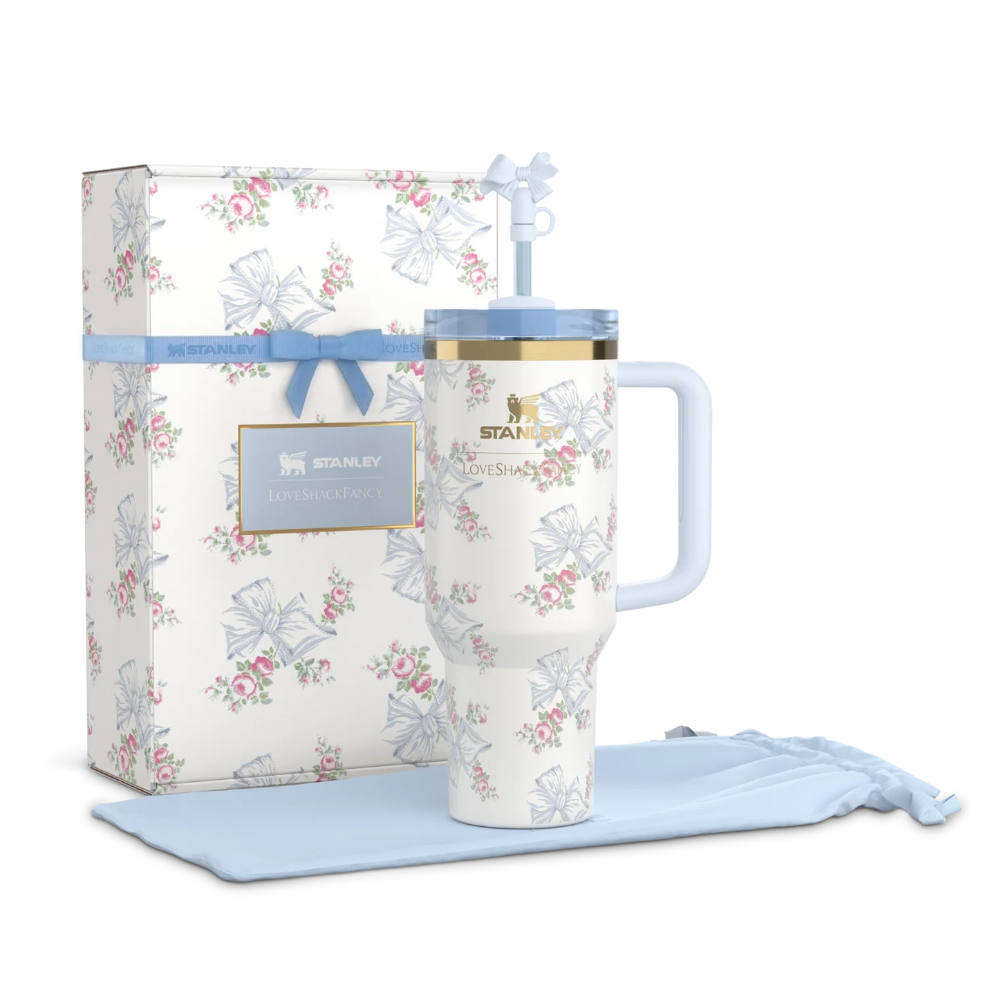 Stanley x LoveShack Fancy Flower Edition Quencher 40oz ( With Gift Box ) Stanley x LoveShack Fancy tumbler featuring floral print, insulated stainless steel body, perfect for hot and cold drinks. Buy floral insulated tumbler in Pakistan – stylish insulated cup for travel, gym, and daily use.