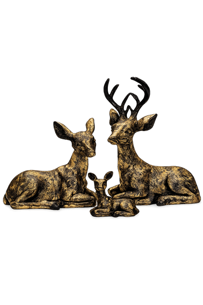 Luxury Deer Family Sculpture Set of 3