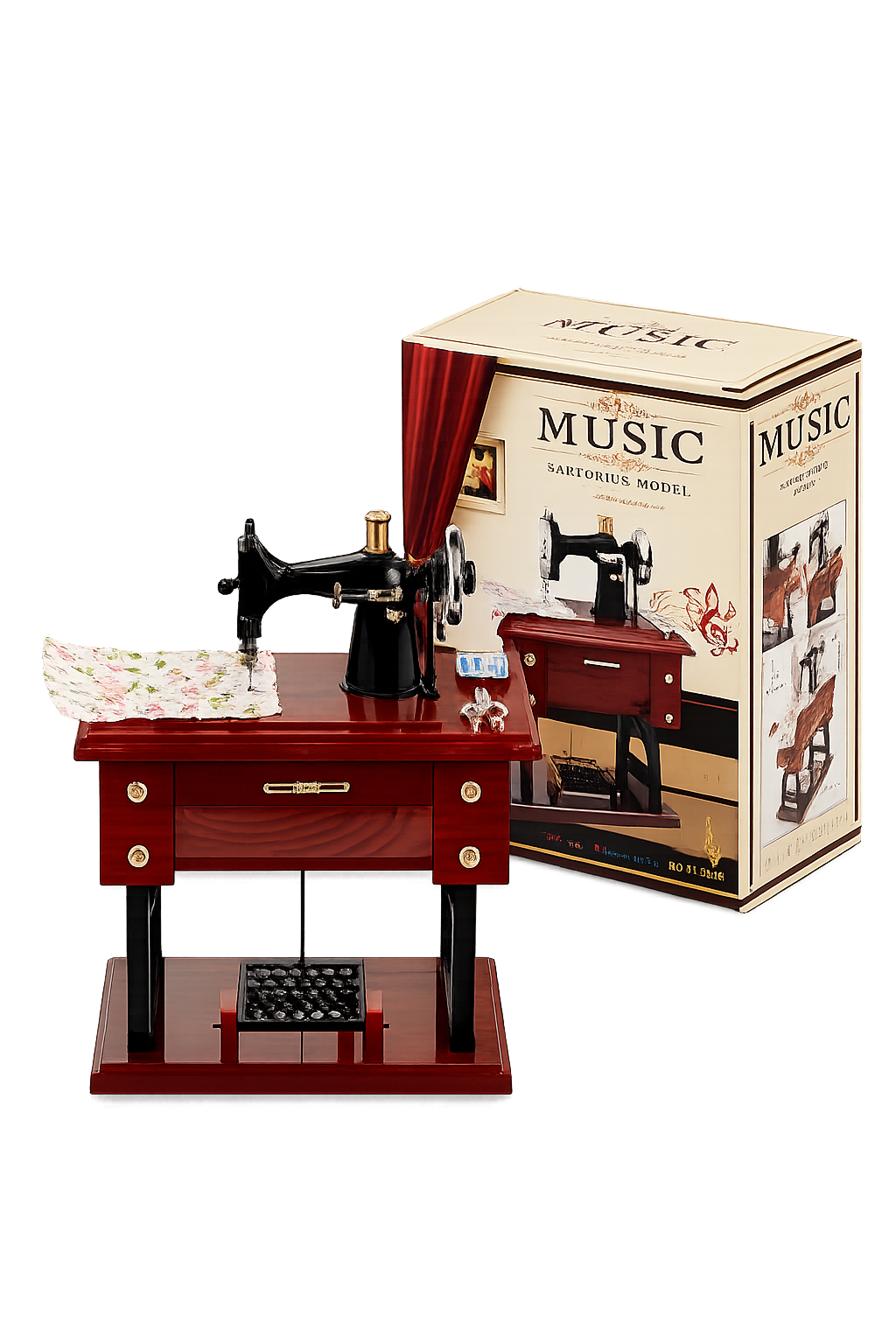 Vintage Sewing Machine Music Box