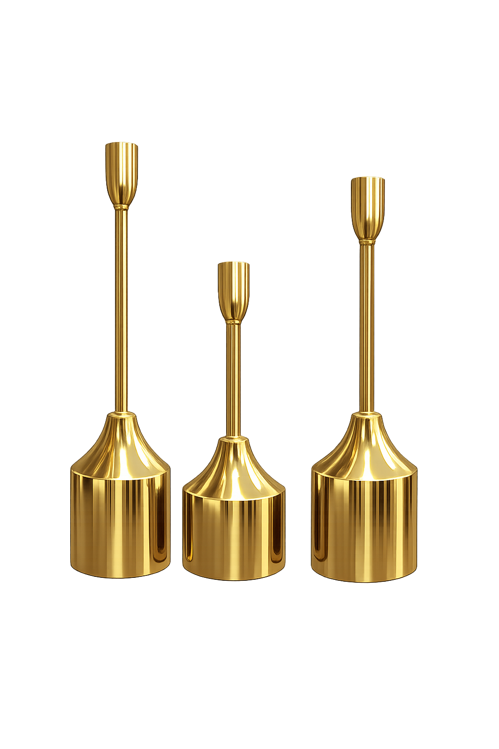 Luxury Gold Metal Candle Stand Set of 3