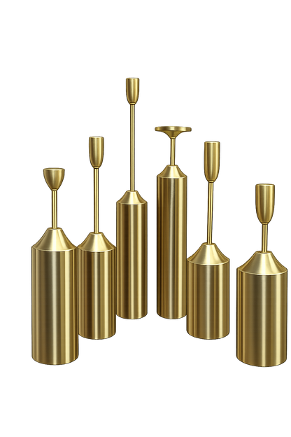 Luxury Gold Metal Candle Holder Set of 6