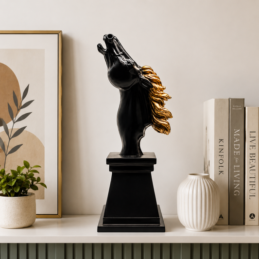 Triumphant Echo Neighing Horse Bust