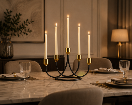 Luxury 5-Arm Metal Candle Stand