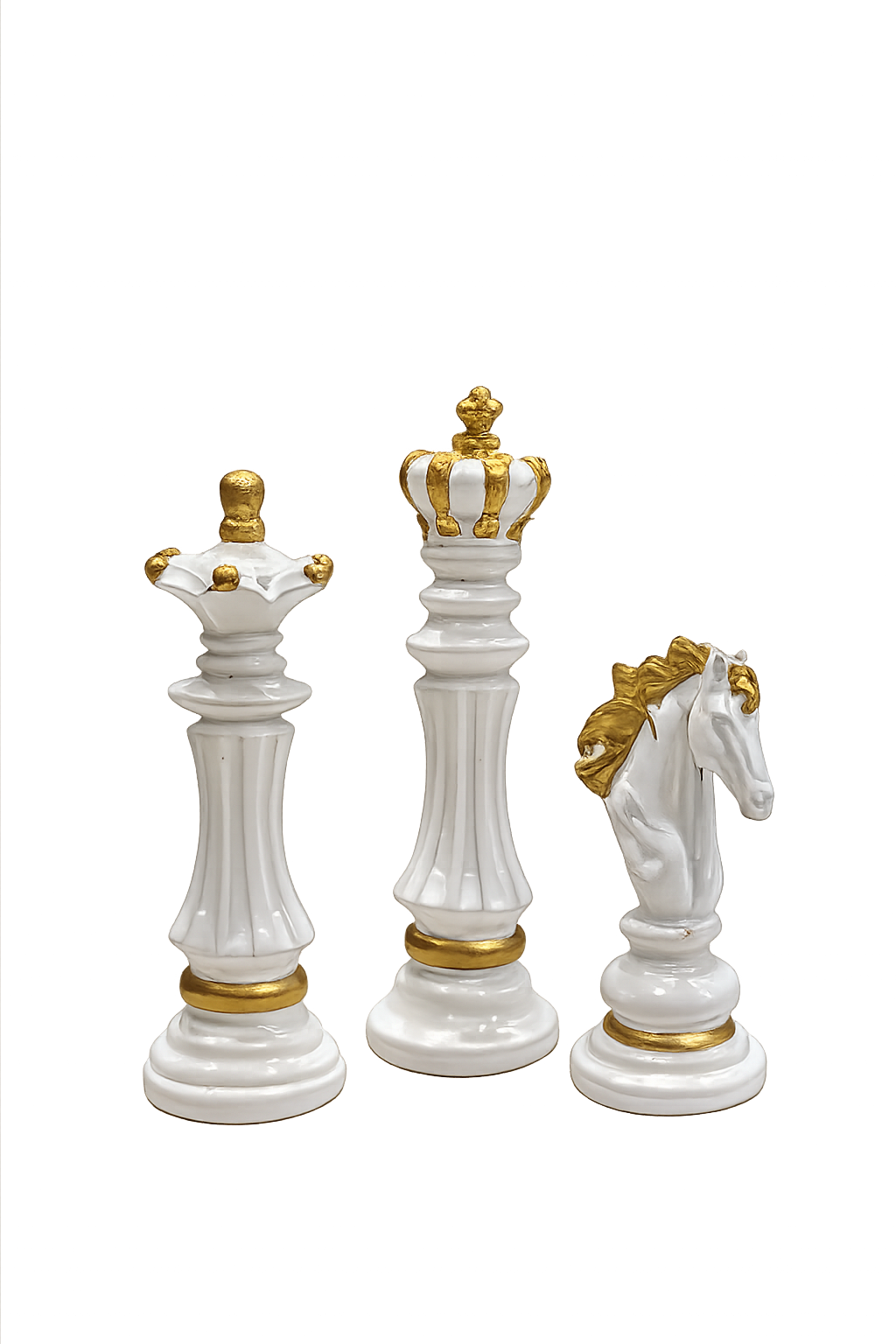 Luxury Chess Piece Figurine Set of 3